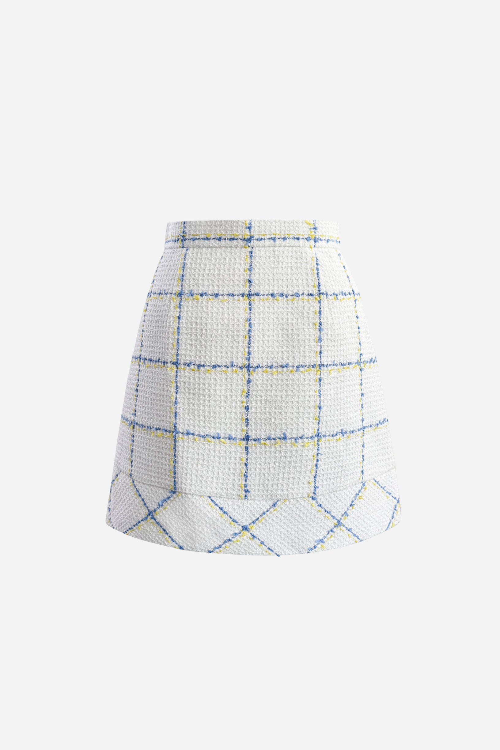 BACK ZIP diamond tweed mini skirt – shéller / シェリエ
